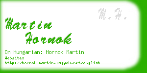 martin hornok business card